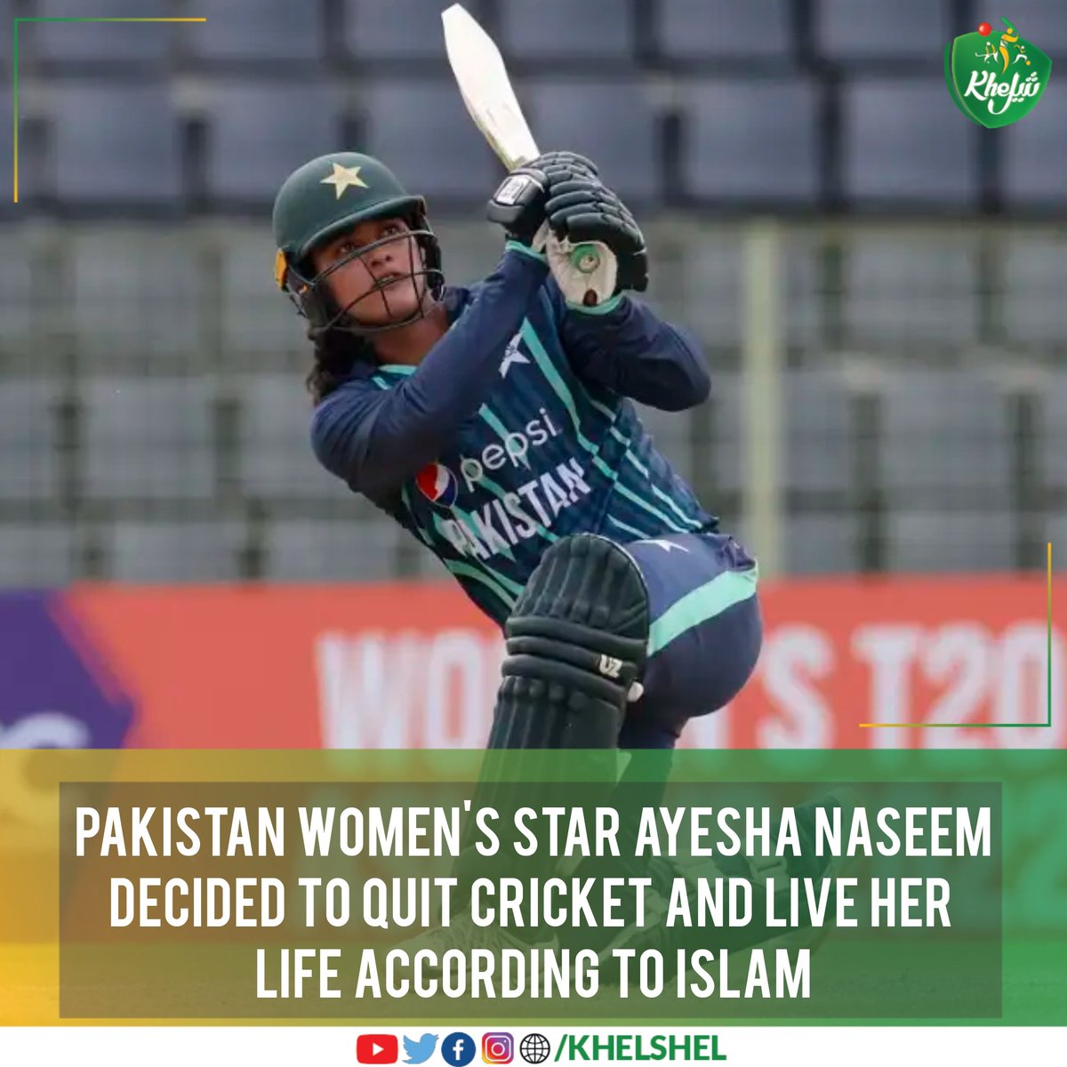 Ayesha Naseem represented Pakistan in 4 WODIs and 30 WT20Is.

#Cricket | #Pakistan | #AyeshaNaseem | #BackOurGirls | #Abbottabad