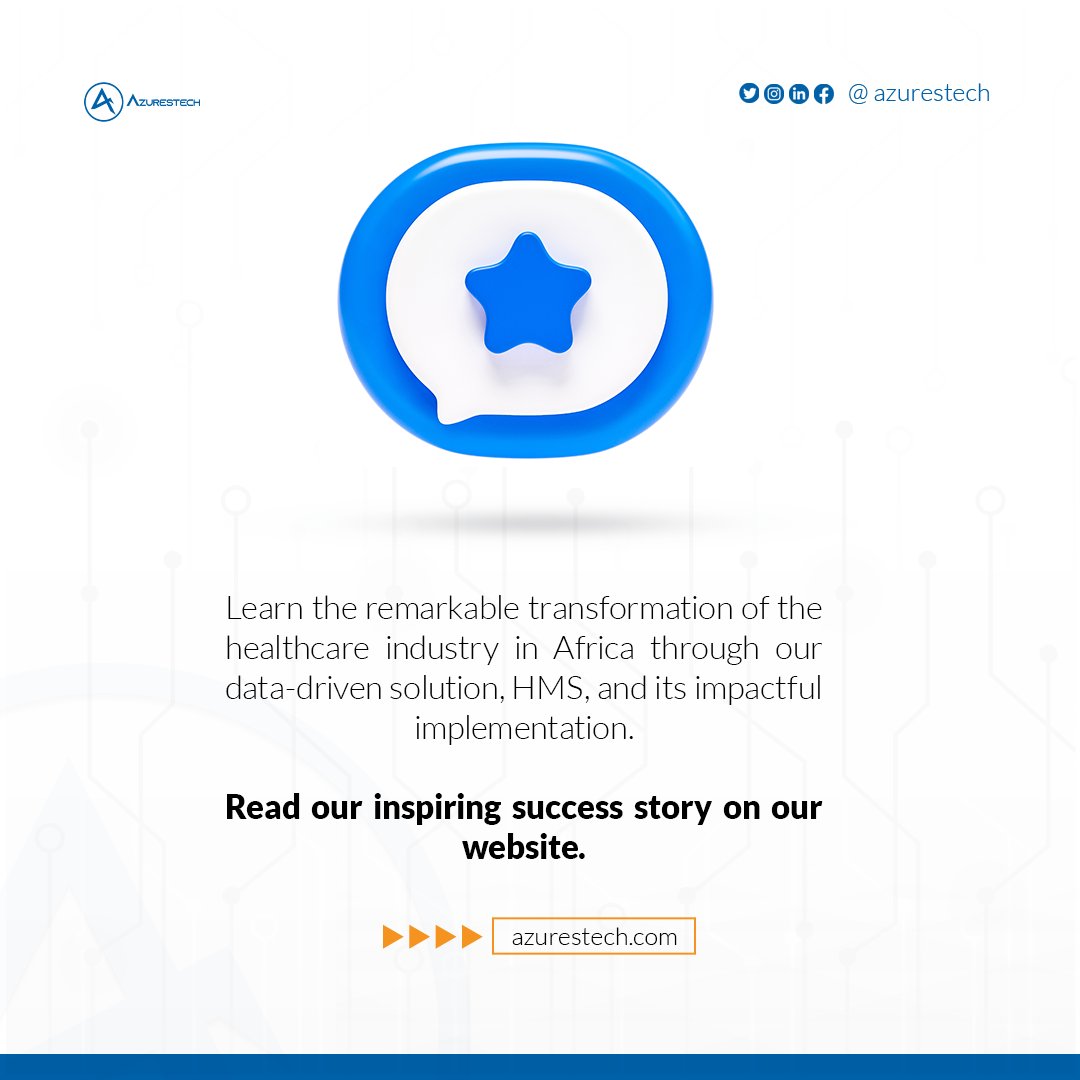 azurestech's tweet image. Empowering Africa&apos;s Healthcare Revolution: Witness the Unprecedented Transformation through HMS, Our Data-Driven Game Changer!
#azurestech
#HealthcareRevolution #HMSinAfrica #DataDrivenHealthcare #TechForGood