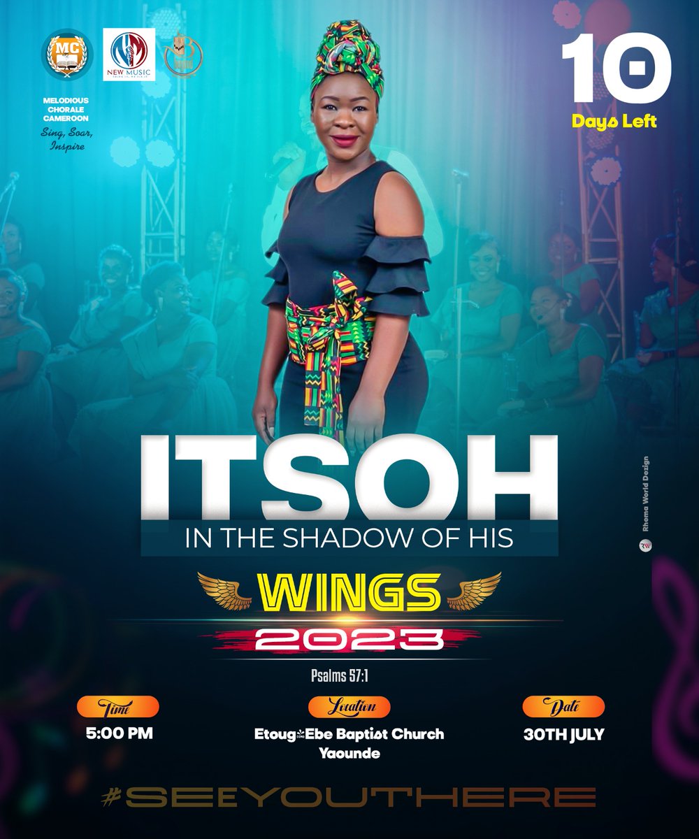 MelodiousCCmr's tweet photo. Embrace heavenly melodies that will resonate deep in your hearts and the power of gospel music will uplift and inspire as we dwell #InTheShadiwOfHisWings.
Let's soar as soprano, Ethel Brithney,graces the stage with her celestial voice. Anticipate! 
30/7/23 @5PM EBC 
#seeyouthere https://t.co/EatSZfmxLp