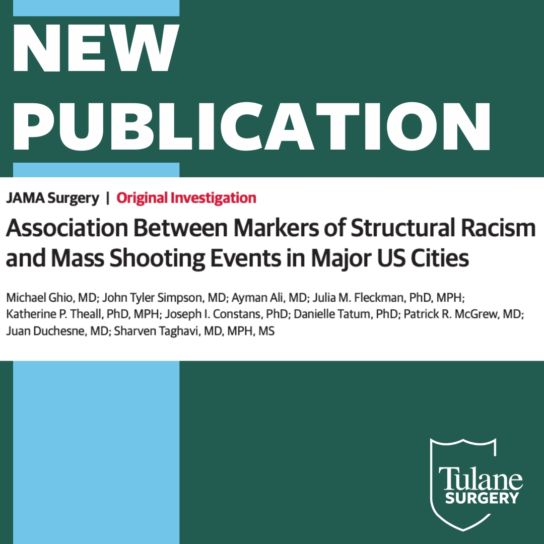 Tulane_Surgery's tweet photo. Chief Resident Michael Ghio, MD, was the lead author in a new publication that had just been published on @jamanetwork! #NewPublication #JAMASurgery #JAMA #tulanesurgery Read it here: https://t.co/fklzuAtgB6 https://t.co/OMC5Eti9i3
