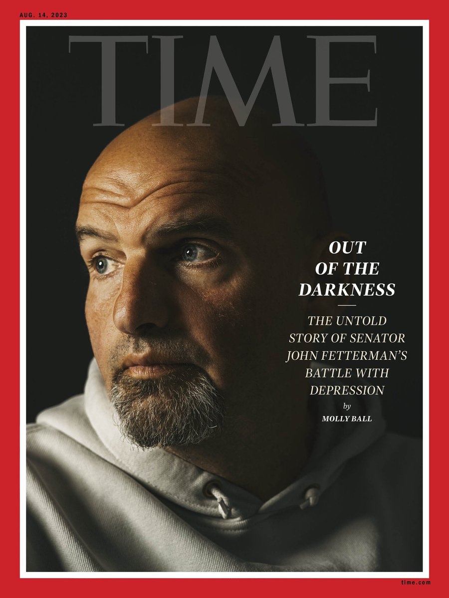 Victorshi2020's tweet photo. Wow. This new TIME Magazine cover of John Fetterman &amp; his struggle with mental health. THIS is true leadership. THIS is true courage. THIS is true public service. On behalf of all of us, thank you, Sen. Fetterman. https://t.co/Oo0sWG6Wrx