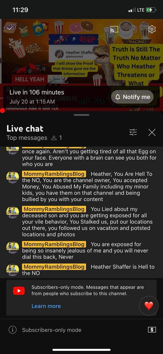 RumpleBitchSkin's tweet photo. Attached is a screen shot from #YouTube support identifying reasons one could be terminated. Do these screen shots show how she is in her own comments before her live begins harassing, bullying and taunting someone? Using their real name?
@TeamYouTube #harassment https://t.co/K7WAwSwvPO