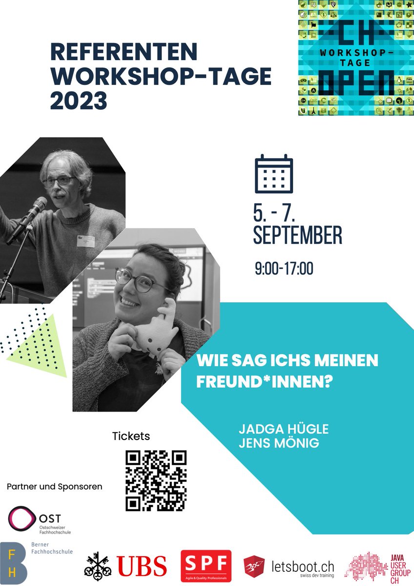 CH Open (@ch_open) on Twitter photo workshoptage.ch/programm-2023/
- Jetzt im Programm stöbern & Frühbucherpreise sichern! Mit Danilo Biella @SaschaDemarmels Christian Menz Fabian Merki Michele Habegger <a href="/jadga_h/">Jadga Hügle</a> <a href="/moenig/">Jens Mönig</a> - #sponsoredby <a href="/ost_fh/">OST – Ostschweizer Fachhochschule</a> <a href="/bfh_hesb/">Berner Fachhochschule</a> <a href="/UBSschweiz/">UBS Schweiz</a> <a href="/SPF_Consulting/">SPF Consulting AG</a> <a href="/letsboot/">letsboot</a> <a href="/jugch/">JUG Switzerland</a> (8/10) #workshoptage23 workshoptage.ch/programm-2023/
- Jetzt im Programm stöbern & Frühbucherpreise sichern! Mit Danilo Biella @SaschaDemarmels Christian Menz Fabian Merki Michele Habegger <a href="/jadga_h/">Jadga Hügle</a> <a href="/moenig/">Jens Mönig</a> - #sponsoredby <a href="/ost_fh/">OST – Ostschweizer Fachhochschule</a> <a href="/bfh_hesb/">Berner Fachhochschule</a> <a href="/UBSschweiz/">UBS Schweiz</a> <a href="/SPF_Consulting/">SPF Consulting AG</a> <a href="/letsboot/">letsboot</a> <a href="/jugch/">JUG Switzerland</a> (8/10) #workshoptage23