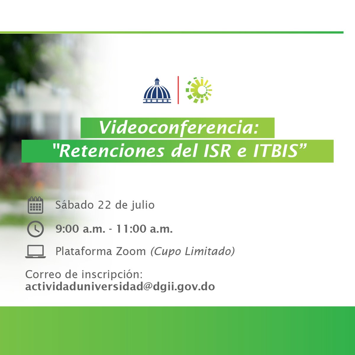 DGii's tweet photo. ¡Sal de la universidad conociendo temas de impuestos!

Aprende junto a nosotros sobre ISR e ITBIS, totalmente gratis.📚

Te esperamos. https://t.co/nqFKMnMwAb