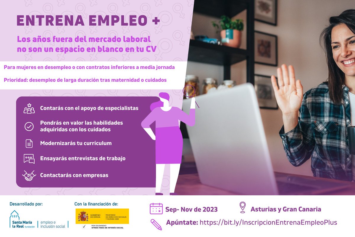 AreaEmpleoFSMLR's tweet photo. 🙋‍♀️ Contarás con apoyo de #especialistas 👌para fijar tu #ObjetivoProfesional y diseñar nueva #EstrategiaLaboral🎯, en la que pondrás en valor 💪 #habilidades adquiridas con cuidados y que te #capacitan para cualquier profesión  https://t.co/70mkSdWI1E https://t.co/3EzOohkaHW