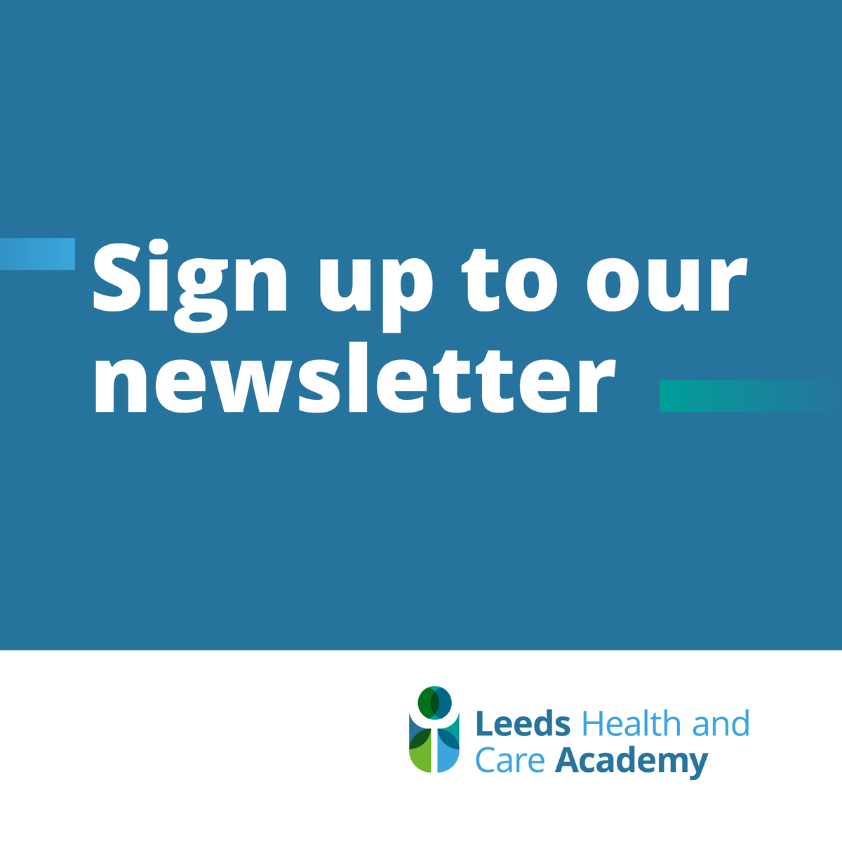 Sign up to the Leeds Health and Care Academy newsletter to receive the latest Academy updates and news of our upcoming training and development opportunities. The next newsletter will be sent out at the beginning of August. Sign up here: leedshealthandcareacademy.org/contact-us/