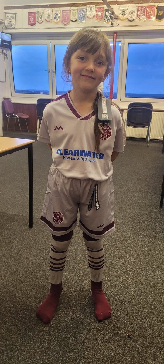 My girl showing off her new <a href="/ShottsBonAccord/">Shotts Bon Accord Football Academy</a> football kit