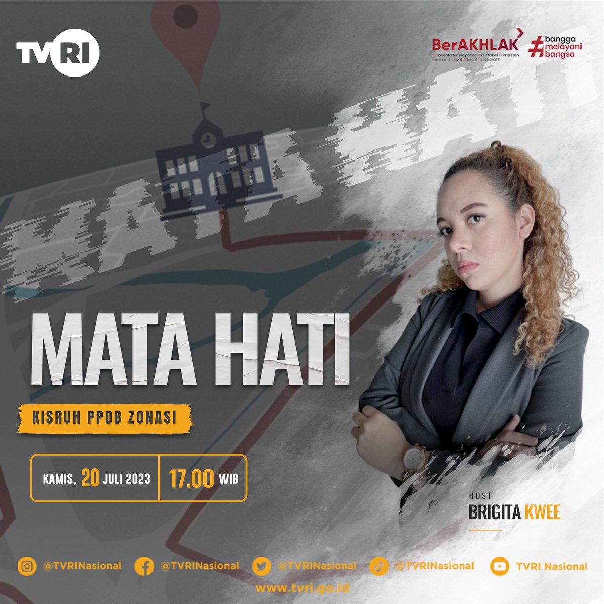 TVRINasional's tweet photo. Mengupas tuntas tentang kisruh PPDB zonasi. Apa yang terjadi di lapangan? Saksikan program Mata Hati hari ini pukul 17.00 WIB hanya di TVRI
#TVRI #TVRINasional #MediaPemersatuBangsa #MataHati https://t.co/IQc0828ucY