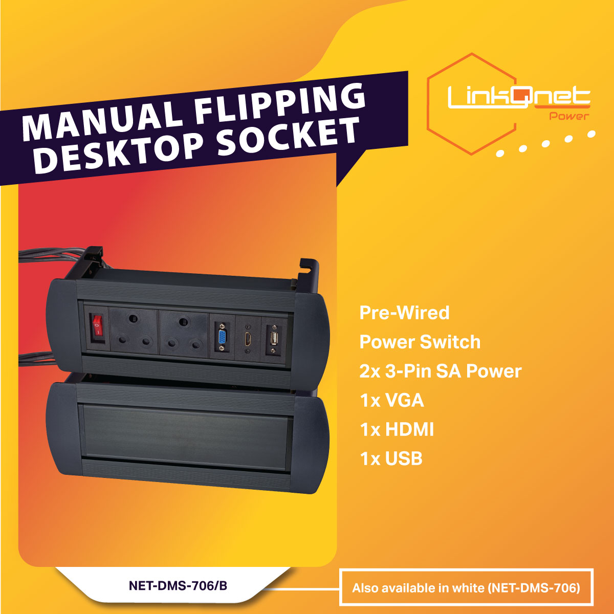 linkqage's tweet image. LinkQnet Desktop Popups.
Your Desk Just Became SMART!

Avoid pesky wires and plugging in and out with these desktop popup sockets! Install, Connect, Simple!

For any queries please contact us at sales@linkqage.co.za or call us on 0860 53 88 69📣

#Linkqage #Linkqnet #popupsocket