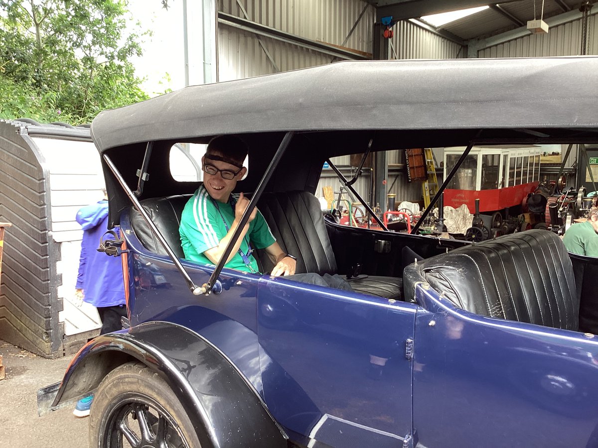 Our students had a blast exploring @BerrybrookSteam and classics in Exminister! They got up close and personal with miniature traction engines and even had a chance to sit in some vintage and classic cars. #DeafEducation #Vintage #Classic