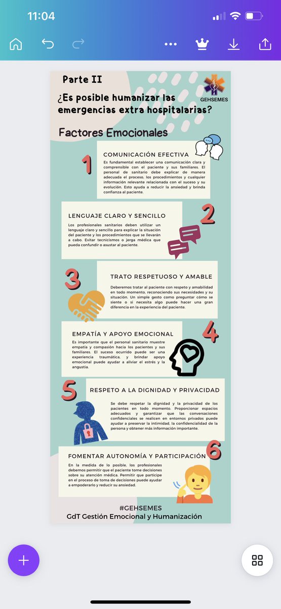gehsemes's tweet photo. ¿Cómo podemos colaborar en la Humanización de las Emergencias Extrahospitalarias? Parte II. #gehesemes #CongresoNacionalSEMES #Semitrack #Ponencias #Participación #GestiónEmocional #Humanización #Vida #Salud #Equipo https://t.co/MsOaQYvvZ3