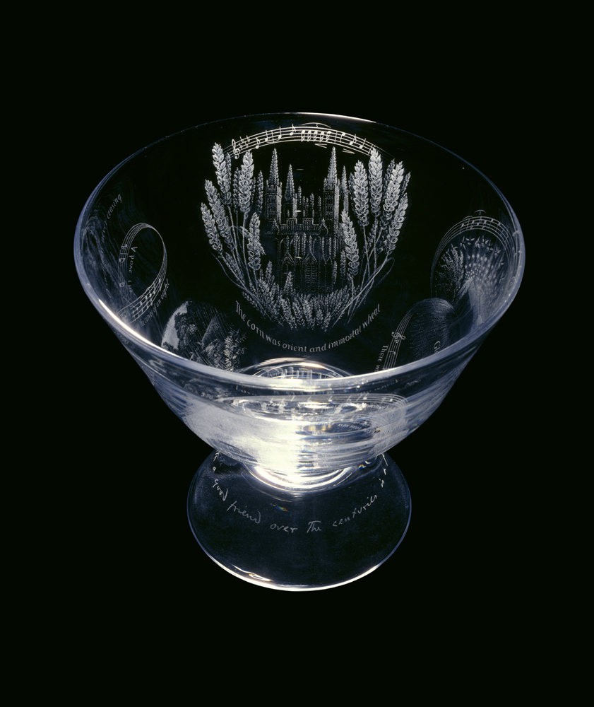 themakerspress's tweet photo. The final poem in @TowersKatharine’s new pamphlet, ‘let him bring a shrubbe’, is inspired by Laurence &amp; Simon Whistler’s engraved glass ‘Finzi Bowl’, in the @AshmoleanMuseum. 
Here are the two images from the bowl referenced in the poem’s first lines. 
https://t.co/zfWLiteC6P https://t.co/aQqlXcm7lW