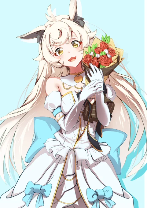 75人目はリマちゃん!!  お花が一番似合う(*'ω`*) 白薔薇の方が良かったかも…  #プリコネR  #イラスト  #プリコネキャラ全員描く