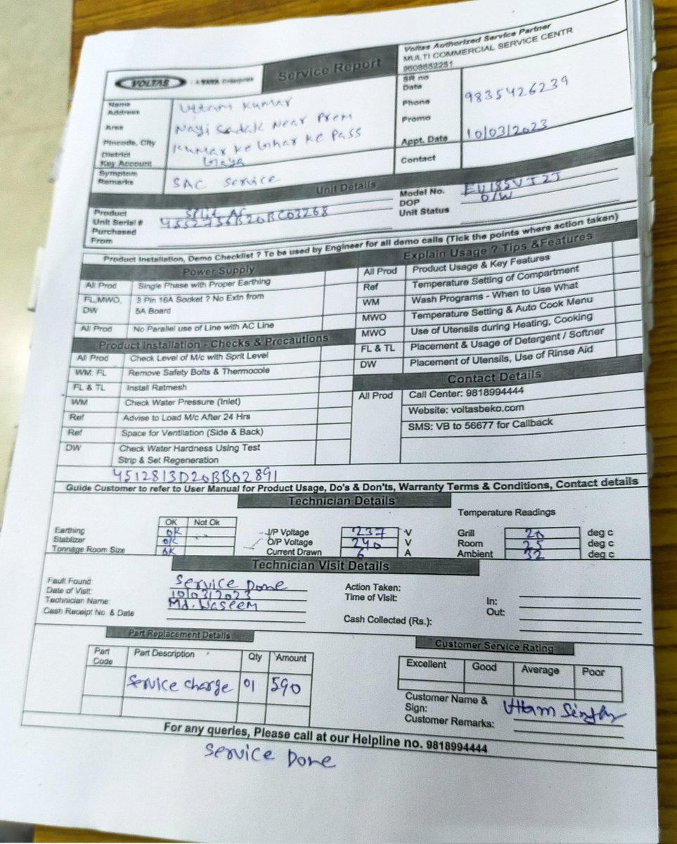 uttam4074's tweet photo. #voltas
@myvoltas AC service bahoot hi ghatiya hai aapka jabse service krke gye kuchh thik nahi hua hai 
#TataGroup 
#TATA 
#voltasac
#voltas
#voltasservice 
Please take care of it 🙏 https://t.co/zQbPb4E9jw