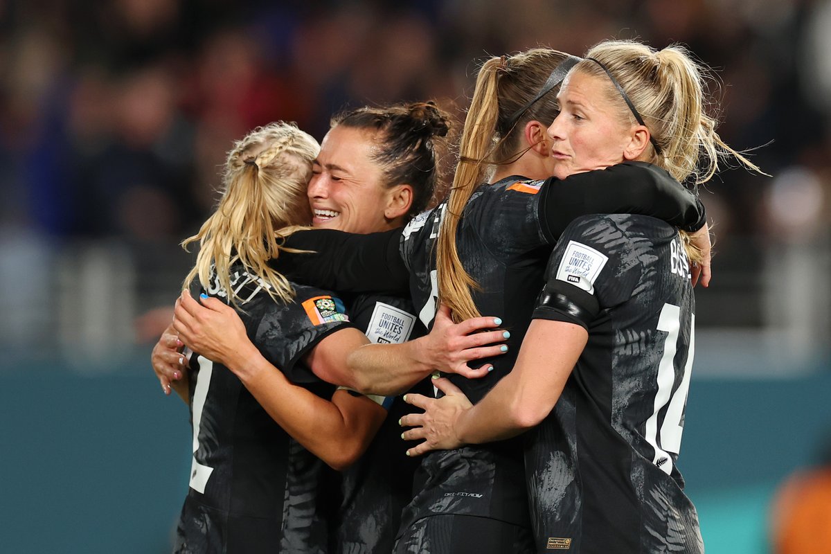 FIFAWWC's tweet photo. An unforgettable night for @NZ_Football as they earn their first-ever #FIFAWWC win in front of a record crowd! 🥹🇳🇿

#BeyondGreatness https://t.co/Qz0WhsMmop