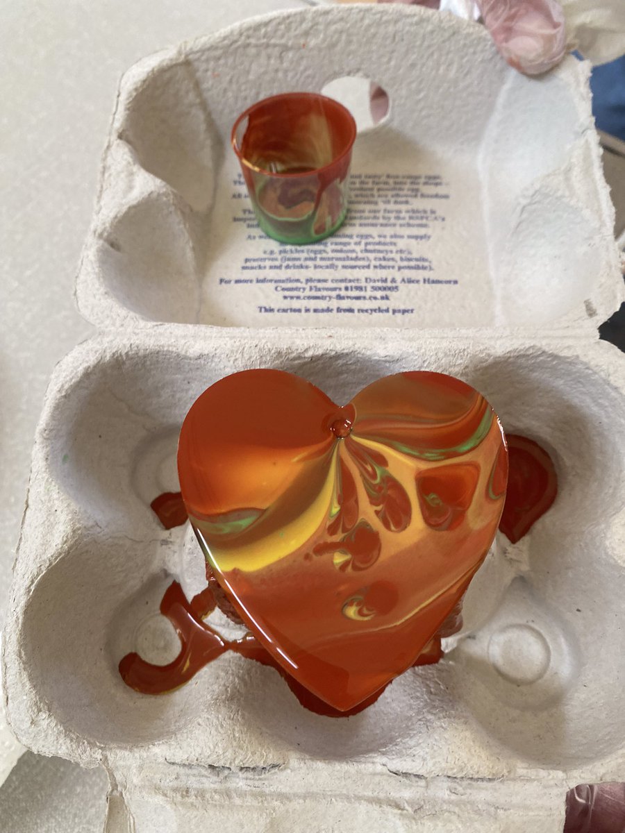 Good fun last night trying our hand at acrylic paint pouring. Some lovely results using simple techniques &amp; an eye for colour combinations. A big thank you to Lesley Timms for her hard work prepping for the evening &amp; patient tutoring on the night. 
#Charlbury #WI