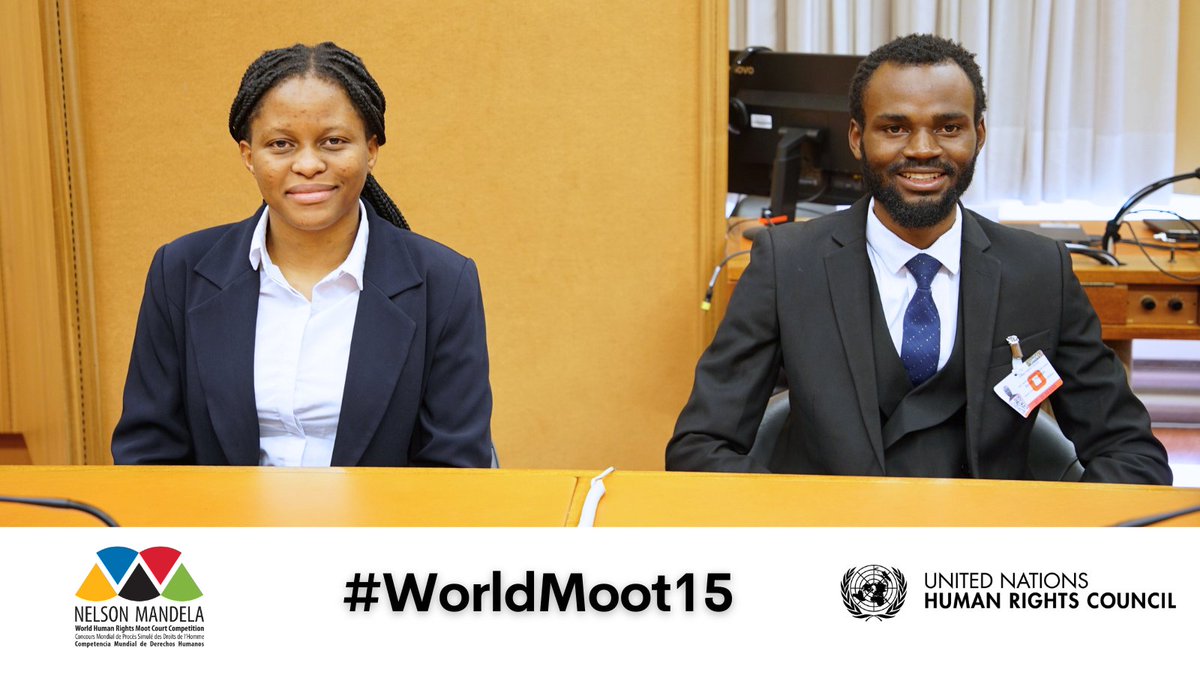 Congrats to Bentry Nyondo &amp; Teuka Tembo, students from the University of Malawi, for their participation in the 15th #NelsonMandela World Human Rights Moot Court Competition!

The <a href="/unima_official/">University of Malawi (UNIMA)</a> team qualified for the #WorldMoot15 in-person rounds at <a href="/UNGeneva/">United Nations Geneva</a>.