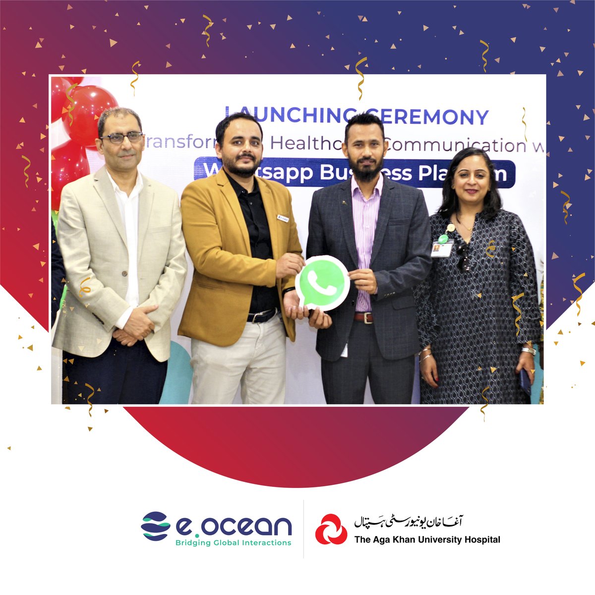 Introducing the Future of Patient Care!

The Aga Khan University Hospital (Pakistan) partners with <a href="/eocean_net/">e.ocean</a> to launch 24x7 Healthcare services on WhatsApp! The collaboration represents a significant breakthrough in healthcare communication.

With the utilization of the