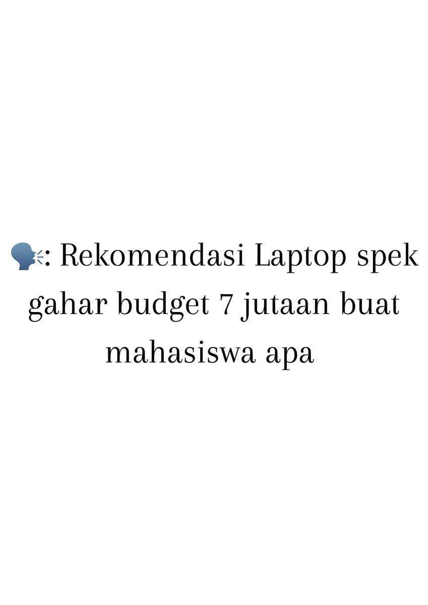 ngetehasw21's tweet photo. Rekomendasi Laptop spek gahar harga under 7 jutaan !!

- A thread - https://t.co/gA7sX1p4Ay