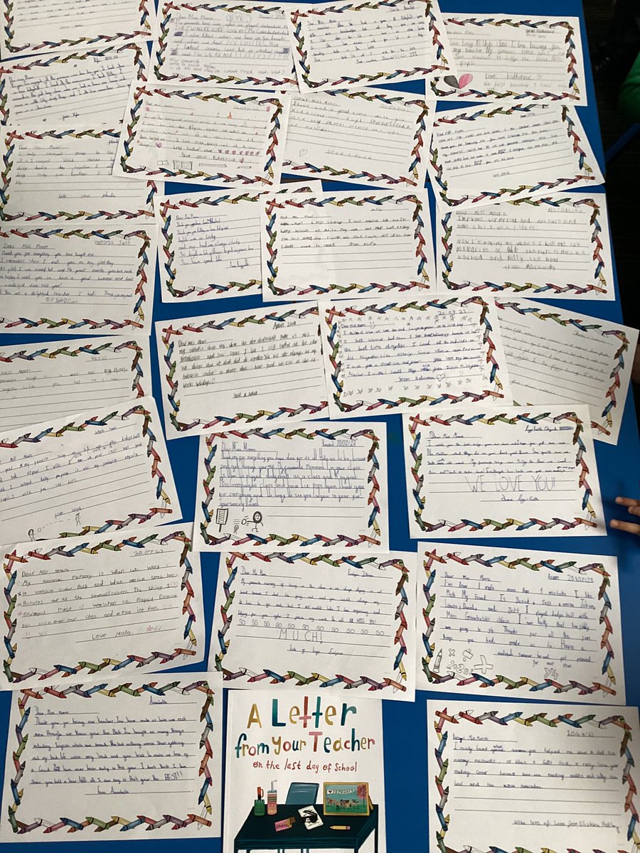 MooreStph's tweet photo. What a wonderful end to the year! I wrote a letter to my class and they wrote one back - reminiscing on all of our wonderful memories❤️ @stpatsrochdale @STOC_CAT https://t.co/pHQKKOrwVl