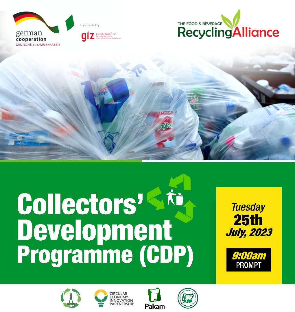 The German Cooperation (GIZ) in partnership with The Food and Beverage Recycling Alliance (FBRA) is organising a one day Collector's Development Program (CDP) to train new collectors in the waste management value chain as part of FBRA's activities...