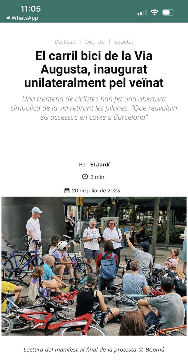 MontseCantinMas's tweet image. 🚲 Una gran oportunitat perduda: la reforma completa de la #ViaAugusta amb carril bici inclós! 
Tota la vida  sense cap remodelació important i acabem amb un mini carril bici i seguim amb la distribució viària i parterres desastrosos.
El que és barat surt molt car!