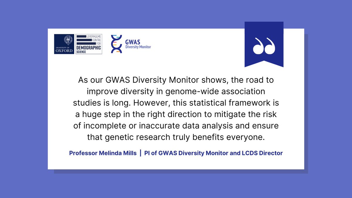 #ICYMI <a href="/OxfordDemSci/">Leverhulme Centre for Demographic Science</a> and <a href="/bdi_oxford/">Big Data Institute</a>'s recent <a href="/NatureGenet/">Nature Genetics</a> study sheds light on the impact of #participation bias on #genetic studies and the role of #footprints in genetic #data to overcome it 👣 demography.ox.ac.uk/news/uncoverin…

<a href="/Oxford_NDPH/">Oxford Population Health (OxPop)</a> @StefBeno