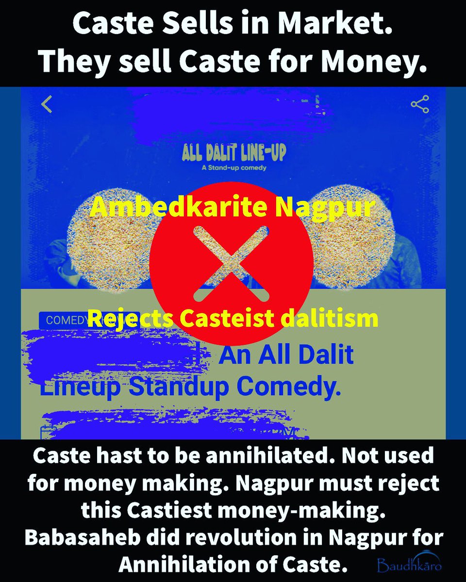 baudhkaro's tweet photo. Dalitism is Slavery. Ambedkarism is Freedom.
Babasaheb made us Buddhist. 
Moneymakers making you and forcing you to become dalits (slaves).

#reject #slavery #dalitism
#nagpur #ambedkarism #buddhist #JaiBhim https://t.co/pBZv92EStD