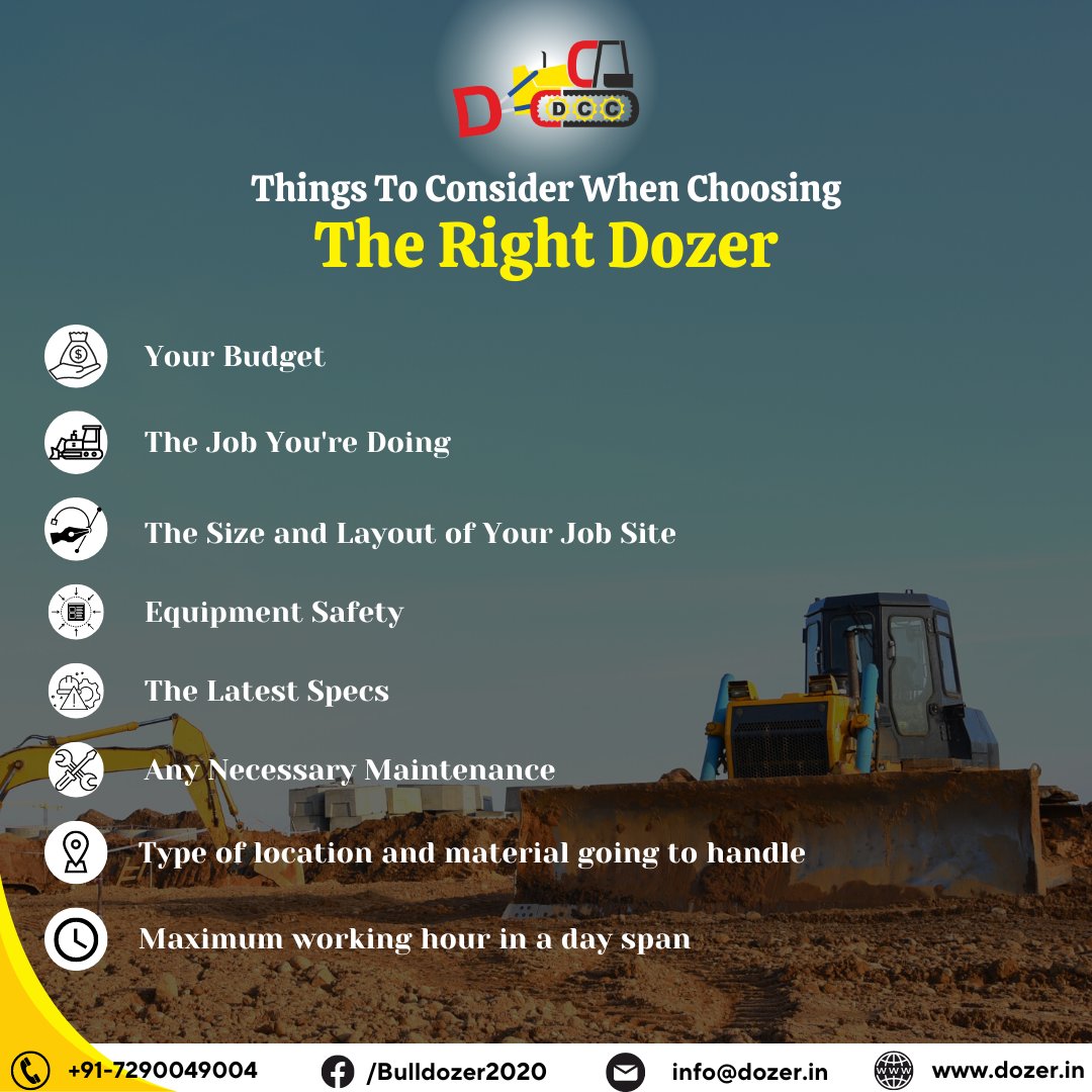Choosing the right bulldozer is crucial for ensuring efficient and effective performance on construction, mining, or #Earthmoving projects. 
.
.
#BulldozerSelection #ChoosingTheRightBulldozer #ConstructionEquipmentTips #BulldozerBuyingGuide #EarthmovingMachinery #OperatorComfort