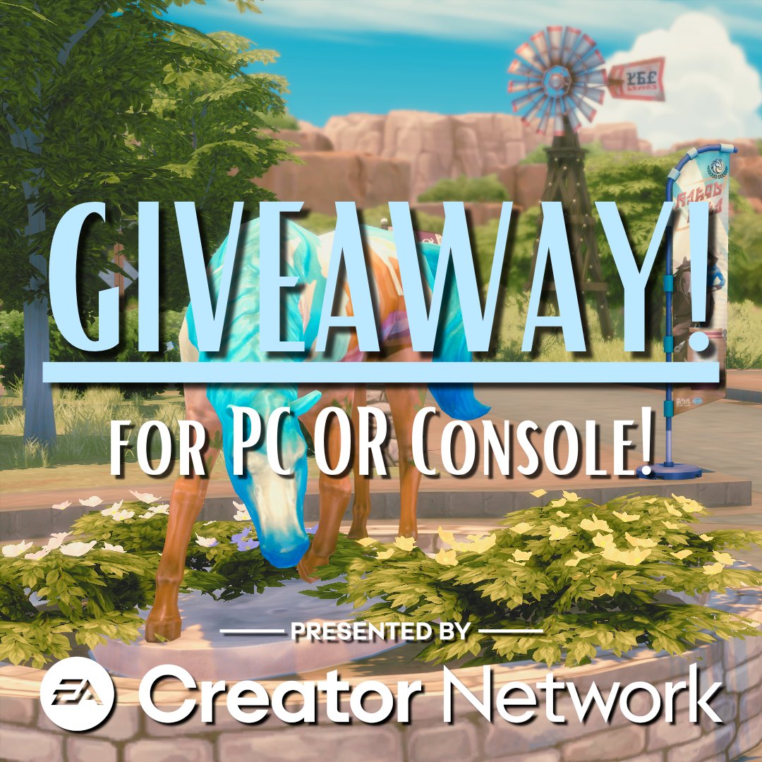 Thanks to the #EACreatorNetwork I'm giving away a PC OR CONSOLE code for #TheSims4HorseRanch 🐎

Enter:
- ❤️ this post
- 🔁 RT this post (Qrt's don't count)
- COMMENT #CornerRanch

ONE WINNER will be chosen on Mon 24th @ 10AM PT!

<a href="/TheSims/">The Sims</a> #TheSims4 #Sims4HorseRanch #HorseRanch