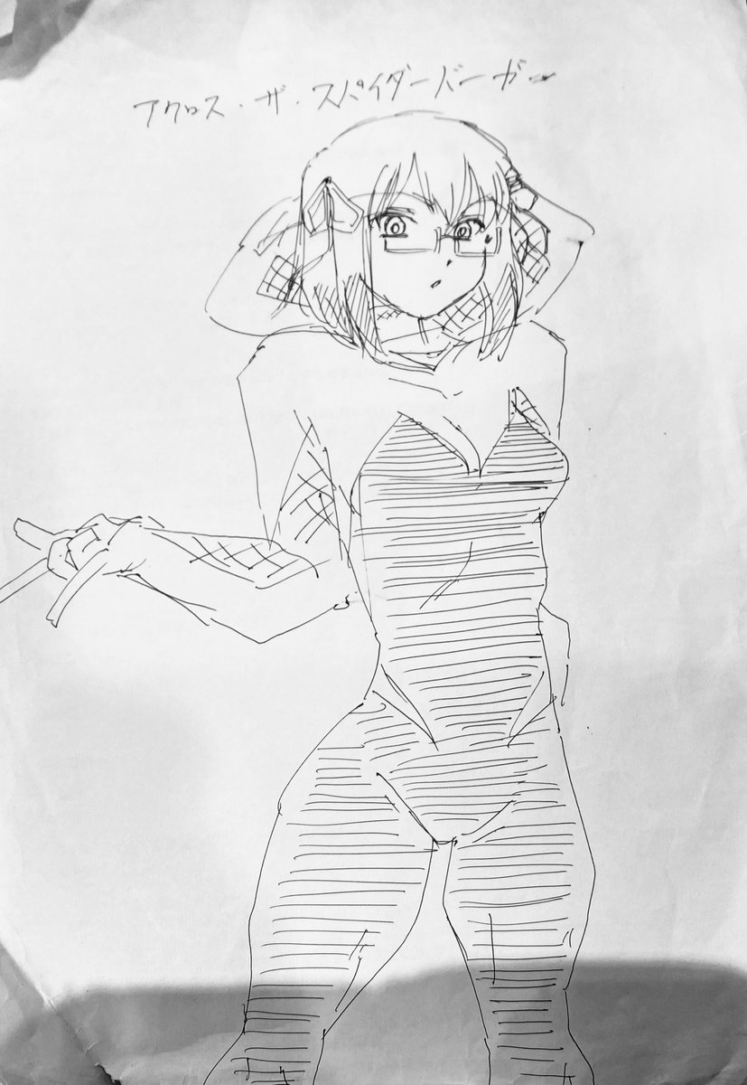 #ハンバーガーの日 だそうなので、ハンバーガー屋でハンバーガーちゃんを描くオフ(参加者1人)で描いた絵再掲。 