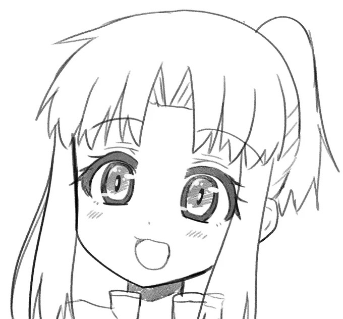 今日の先行版下書き!ポニテさっちゃん再び(゜□、゜)