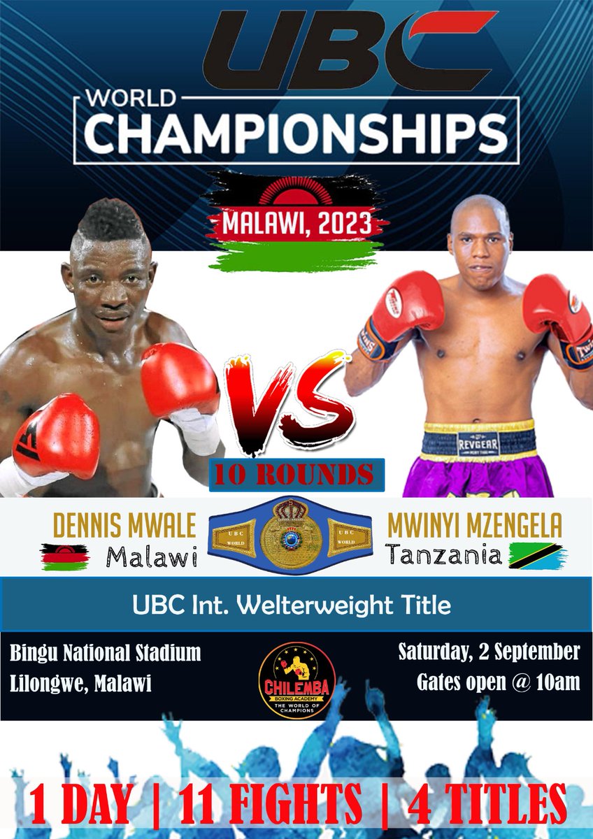 Isaac_Chilemba's tweet photo. Chilemba Boxing Promotions 
2nd September 2023
Bingu National Stadium 
Lilongwe, Malawi https://t.co/cXAjngoosM