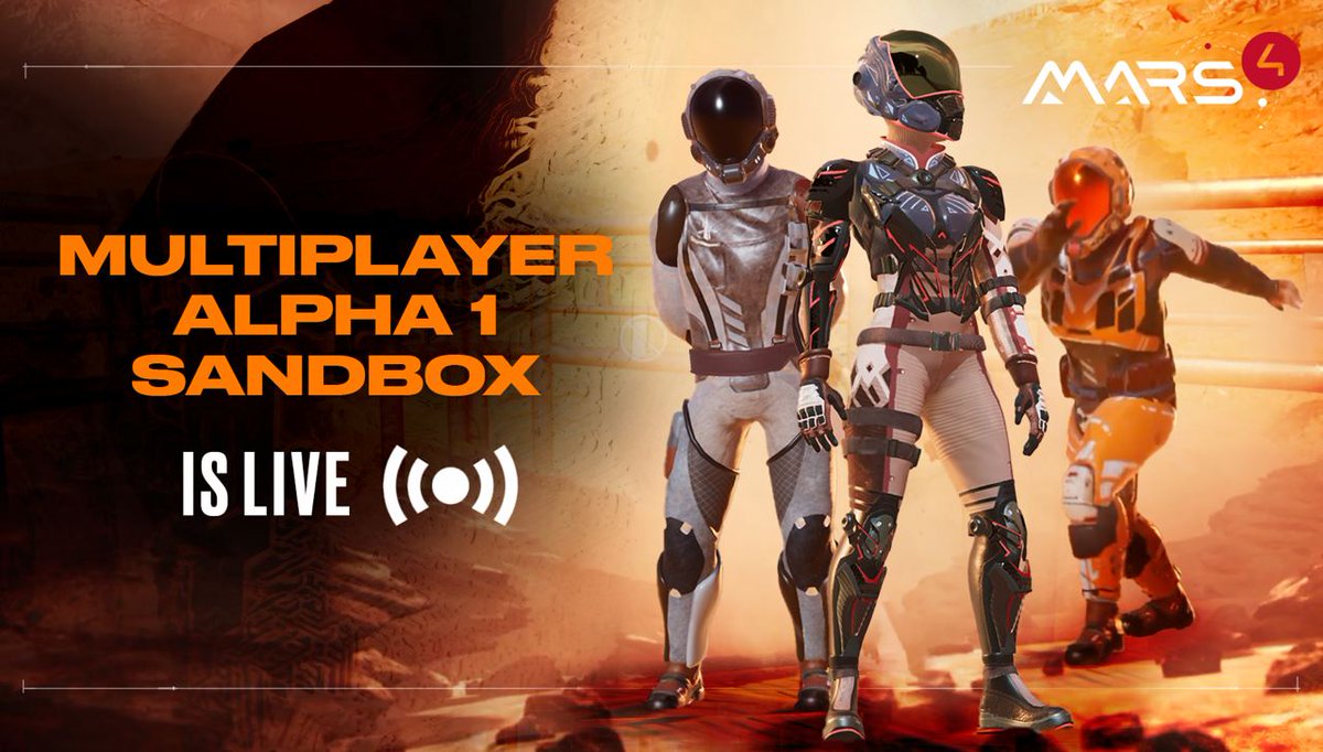 mars4_me's tweet photo. The wait is over 🎮
Mars4 Multiplayer Alpha 1 Sandbox is LIVE! 🌟
Explore the vast Martian landscape with friends and fellow explorers in our exclusive multiplayer sandbox! 🌌
All players can now join in the fun! 🚀
Don't forget to share your valuable feedback and insights with us on our Discord and Telegram channels 🗣️
Your input helps shape the future of #Mars4! 💬
Download the respective builds for your operating system:
👉 macOS: https://t.co/MChhNApK3w
👉 Windows: https://t.co/CZ5wcQ7VGk
#GameFi #Web3Gaming #Play2Earn