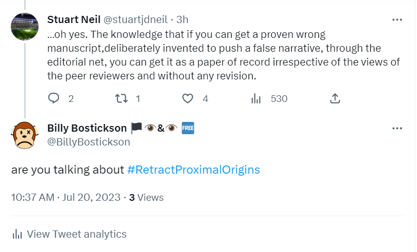 BillyBostickson's tweet photo. If you are annoyed about the latest revelations about the authors of the proximal origins paper, try to use the hashtag: #RetractProximalOrigins
It is getting popular and you only need to type #retrac and Twitter will auto fill for you
Here is an example tweet https://t.co/06YkGeFpaT