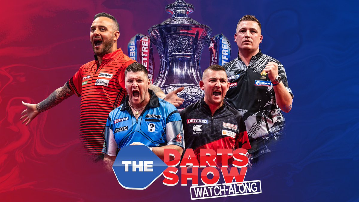 The Darts Show Watch-along 📺 📺 Watch the darts with us 🗣️ Speak to some of the biggest names in the sport 🎁 Win prizes ‼️Featuring special guests Join us on the PDC YouTube Channel from 20:00 BST tonight as we debut The Darts Show watch-along!