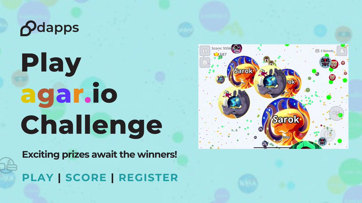 🎮 Join the Dapps Agar Challenge🏆

📷 Play go.dapps.co/playagar, screenshot your score &amp; comment below 🥳
👉 The one with the Highest Mass &amp; food eaten Wins 🎁 Domains, Credits, NFT, Merch... Up for grabs!

🚀 Make sure you Join our waitlist: dapps.co/chrome?ref_id=…
Play |