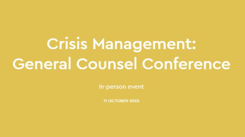 #GeneralCounsel are often at the forefront of responding to a crisis. 

Join <a href="/kingsleynapley/">Kingsley Napley LLP</a> on 11 October in London for a practical guide to navigating such challenging situations.

#lawyers