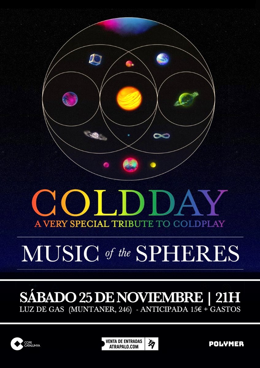 LuzdeGasClub's tweet image. Tributs 🤩👇👇👇
☑ Dissabte 25 novembre 21h
☑ Tribut a Coldplay #Coldday
☑ Entrades: t.ly/Jmi7F