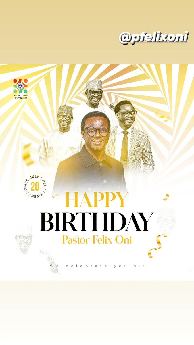 RccgYp14's tweet photo. Congratulations to a worthy leader, a wonderful pastor, and a good example of humility. 

It's our prayer for you that your new age and year will enjoy fresh grace for progressive greatness and accomplishment of all your heart desires in all ramifications in Jesus' mighty name. https://t.co/053FOwQjNl