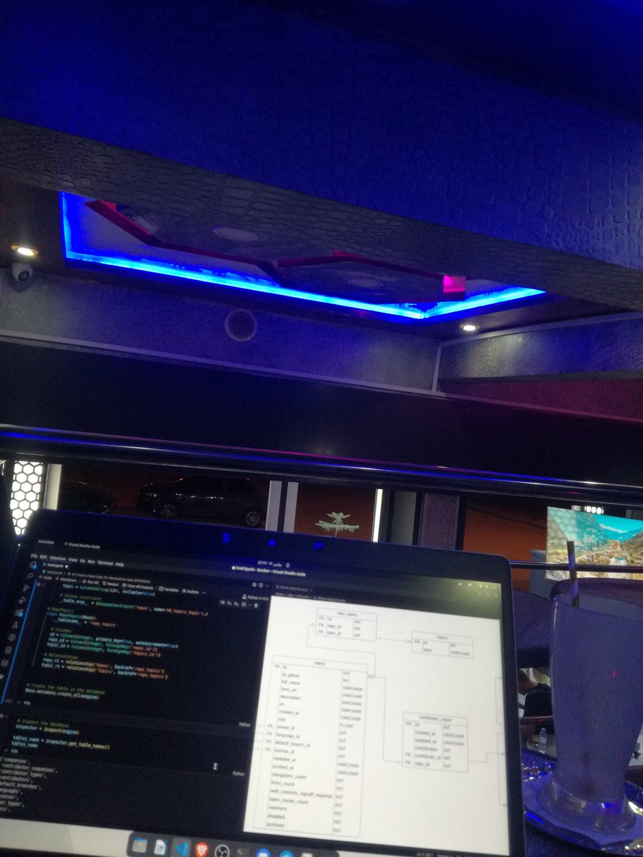 LikeSefdine's tweet image. #100DaysOfCode Day 3
#ORM baby 🫣.
I'm using the #SQLAlchemy package in #Python to connect to a #SQLServer Database that being running in a #docker container.
The ORM from SQL Alchemy 😍 make my life easier 😅 for creating tables, inserting and doing other stuff in the tables