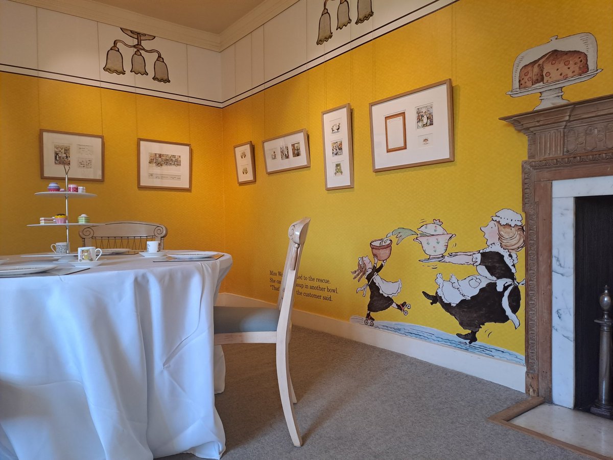 MottisfontNT's tweet photo. Sneak peek... step inside the 'Wobbles Cosy Café' as part of our Adventures with the Ahlbergs exhibition, launching this Saturday, 22 July.

This family-friendly exhibition explores the much-loved books created by Janet and Allan Ahlberg. https://t.co/goIoyIlbV8