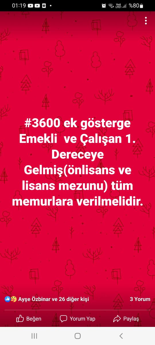 Sayın Cumhurbaşkanı <a href="/RTErdogan/">Recep Tayyip Erdoğan</a> ın sözü yerine getirilmeli, #TopluSözleşmede3600 ek gösterge 1.derecedeki memur ve emeklisi için karara bağlanmalı.   <a href="/isikhanvedat/">Prof. Dr. Vedat Işıkhan</a> <a href="/erkanakcay45/">Erkan Akçay</a> <a href="/akbasogluemin/">Av. M.Emin AKBAŞOĞLU 🇹🇷</a> <a href="/OnderKahveci/">Önder Kahveci</a> <a href="/TurkesGuney/">Türkeş Güney</a> <a href="/Kamu_Sen/">Türkiye Kamu-Sen</a> <a href="/MemurSenKonf/">Memur-Sen</a> <a href="/_aliyalcin_/">Ali YALÇIN</a> <a href="/yusufyazgan37/">Yusuf YAZGAN</a>