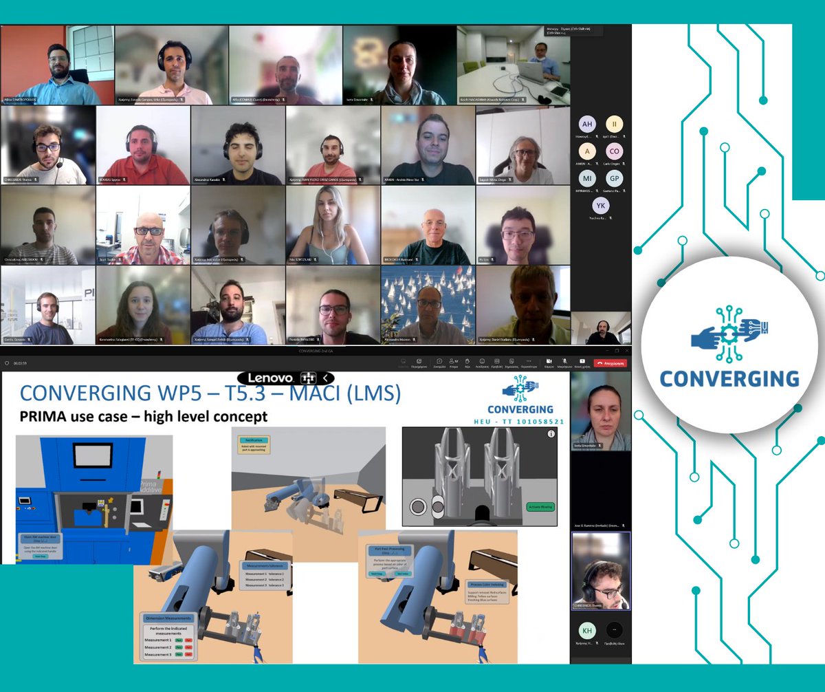 🎉We are excited to inform you that the 2nd GA #Meeting of the #CONVERGING project was held online on July 18th 🙌.

Read more here👉 converging-project.eu/converging-2nd…

#HorizonEurope #convergingeu #AI #smartmanufacturing #newrobotics #innovation #roboticsinnovation