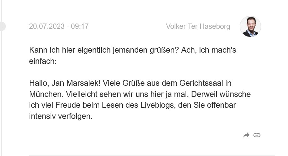 Auszug aus dem #Wirecard-Liveblog von heute. Man kann hier sogar jemanden grüßen, <a href="/derJanMarsalek/">Jan Marsalek</a>. Wollen Sie auch? <a href="/wiwo/">WirtschaftsWoche</a> #Marsalek wiwo.de/unternehmen/di…