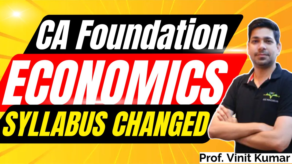 cacmasantosh's tweet photo. CA Foundation Students 📣
BIG Changes In Economics Syllabus ‼️
https://t.co/btQkJh1FeQ

#cafoundation #ca #economics #businesseconomics #caexams #vinitkumar #castudents https://t.co/vRwZKIDG7c