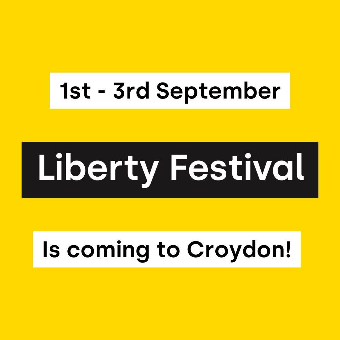 Drunken Chorus (@drunkenchorus) on Twitter photo Liberty Festival will take over <a href="/FairfieldHalls/">Fairfield Halls Fan</a> 1st – 3rd September!
💜 There will be dance, comedy, theatre, poetry, music
💛 Liberty Festival is a relaxed event and everyone is welcome
🎭 Find out more: culturecroydon.com/event/liberty-… #ThisIsCroydon #LibertyLDN Liberty Festival will take over <a href="/FairfieldHalls/">Fairfield Halls Fan</a> 1st – 3rd September!
💜 There will be dance, comedy, theatre, poetry, music
💛 Liberty Festival is a relaxed event and everyone is welcome
🎭 Find out more: culturecroydon.com/event/liberty-… #ThisIsCroydon #LibertyLDN