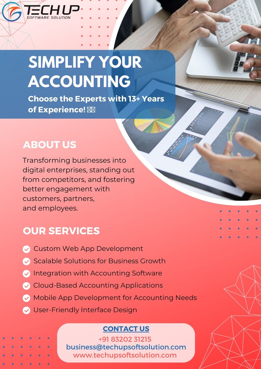 techupsoftware's tweet image. 13+ Years of Experience | 2 Successful Web Apps | 80% Repeat Customers 🤝
✅ Expertise & Tailored Solutions
✅ Streamlined Workflows & User-Friendly Interface ✅ Robust Security & Scalable Solutions
✅ Reliable Support & Cost-Effective
Join us and revolutionize your Business