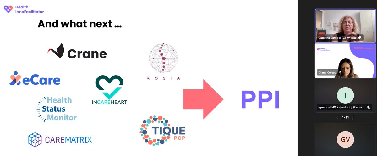Caterina Sampol, from <a href="/HospitalSantPau/">Sant Pau - Campus Salut Barcelona</a>, explains the benefits of <a href="/TIQUEPCP/">TIQUE-PCP</a> and how to follow up with a future #PPI in the third #Heatlhinnofacilitadores Workshop on the implementation of a #PPI process. #integratedcare #AHF <a href="/EU_HaDEA/">HaDEA</a>