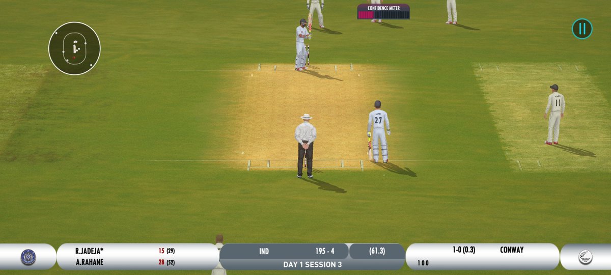 prathyush_nb's tweet photo. Not fair @RealCricket20 
I try to have a real match experience in the game but the bowling rotation of the Computer always sucks.There were literally actual bowlers who had bowled less than 10 overs and there comes part timers like Conway or Nicholls already bowling in day 1...😐 https://t.co/5ml6EsOXWk